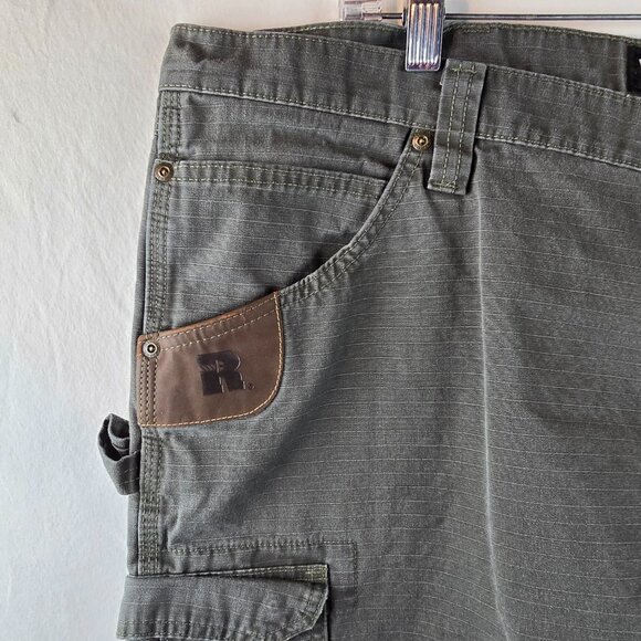 Wrangler Riggs Workwear Pants Mens 42x32 Gray Cargo Utility Carpenter Jeans A03- - Picture 4 of 11